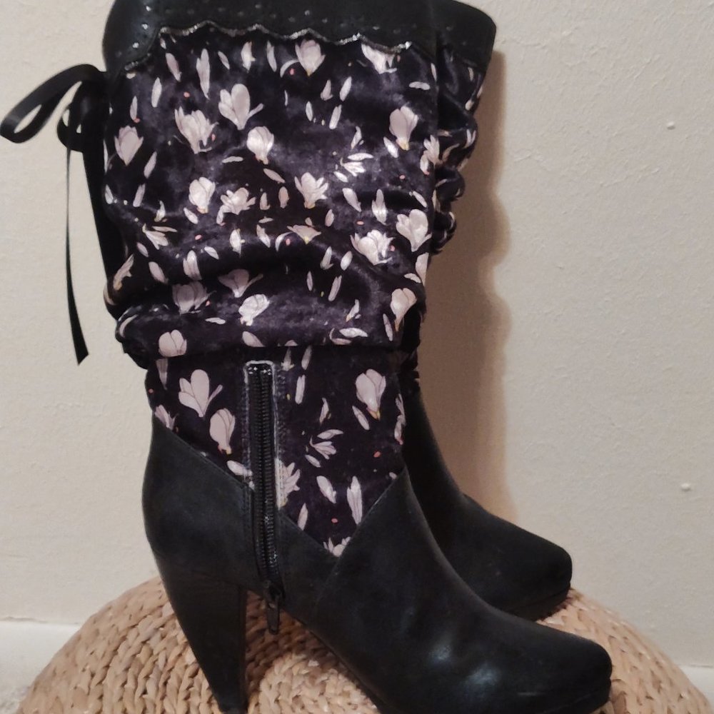 Ruby Shoo Athena Boots Black Autumn Heels Calf Length Size USA 5 UK 3 EU 36